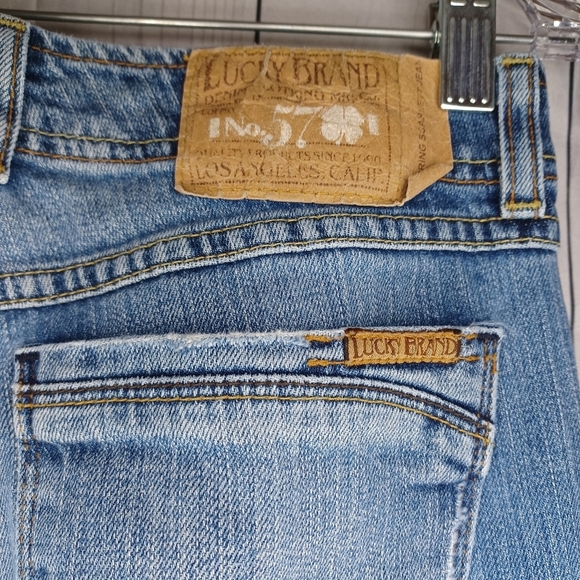 Lucky Brand Dungarees Wondering Scarlett Calassic Blue Denim Jeans - Picture 12 of 14
